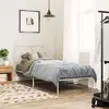 Image de vidaXL Cadre de lit métal sans matelas avec tête de lit blanc 75x190cm