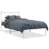 Image de vidaXL Cadre de lit métal sans matelas avec tête de lit blanc 90x190cm