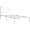 Image de vidaXL Cadre de lit métal sans matelas avec tête de lit blanc 90x200cm