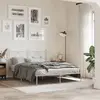 Image de vidaXL Cadre de lit métal sans matelas et tête de lit blanc 135x190 cm