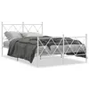 Image de vidaXL Cadre de lit métal sans matelas et pied de lit blanc 120x190 cm