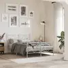 Image de vidaXL Cadre de lit métal sans matelas et pied de lit blanc 120x200 cm