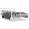 Image de vidaXL Cadre de lit métal sans matelas et pied de lit blanc 140x200 cm