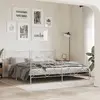 Image de vidaXL Cadre de lit métal sans matelas et pied de lit blanc 193x203 cm