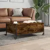 Image de vidaXL Table basse avec roulettes chêne fumé bois d'ingénierie