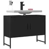 Image de vidaXL Armoire lavabo de salle de bain noir 80x33x60cm bois ingénierie