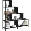 Image de vidaXL Bibliothèque à 4 niveaux noir 139x33,5x149 cm bois d'ingénierie