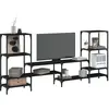 Image de vidaXL Meuble TV noir 206,5x28,5x95 cm Bois d'ingénierie