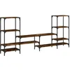 Image de vidaXL Meuble TV chêne fumé 206,5x28,5x95 cm bois d'ingénierie
