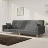 Image de vidaXL Canapé-lit à 2 places avec deux oreillers gris clair tissu