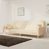 Image de vidaXL Canapé-lit à 2 places avec deux oreillers crème tissu