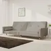 Image de vidaXL Canapé-lit à 2 places avec deux oreillers Gris clair Velours