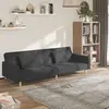 Image de vidaXL Canapé-lit à 2 places avec deux oreillers Gris foncé Tissu