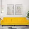 Image de vidaXL Canapé-lit à 2 places avec deux oreillers Jaune Velours
