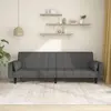 Image de vidaXL Canapé-lit à 2 places avec deux oreillers Gris foncé Tissu