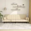 Image de vidaXL Canapé-lit à 2 places avec deux oreillers crème tissu