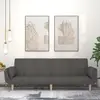 Image de vidaXL Canapé-lit à 2 places avec deux oreillers Gris foncé Tissu