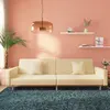 Image de vidaXL Canapé-lit à 2 places avec deux oreillers crème tissu