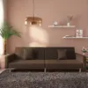 Image de vidaXL Canapé-lit à 2 places avec deux oreillers marron tissu
