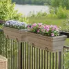 Image de vidaXL Jardinières avec crochets 2 pcs gris résine tressée
