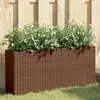 Image de vidaXL Jardinière avec 2 pots marron 90x20x40 cm résine tressée