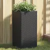Image de vidaXL Jardinière noir 30x30x60 cm résine tressée
