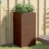 Image de vidaXL Jardinière marron 40x40x80 cm résine tressée