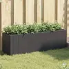Image de vidaXL Jardinière avec 3 pots noir 105x30x32 cm résine tressée
