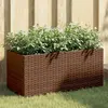Image de vidaXL Jardinière avec 2 pots marron 72x30x32 cm résine tressée