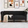 Image de vidaXL Canapé Chesterfield 2 places noir tissu