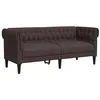 Image de vidaXL Canapé Chesterfield 2 places marron foncé tissu
