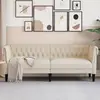 Image de vidaXL Canapé Chesterfield 3 places lin