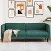 Image de vidaXL Canapé à 3 places vert foncé tissu
