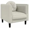 Image de vidaXL Fauteuil avec Coussin, Chaise de Relaxation avec Accoudoirs et Dossier, Siège avec Pieds, Fauteuil TV de Salon, Moderne, Crème Velours