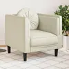 Image de vidaXL Fauteuil avec coussin crème velours