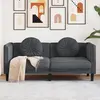 Image de vidaXL Canapé avec coussins 2 places gris foncé velours