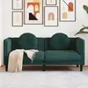 Image de vidaXL Canapé avec coussins 2 places vert foncé velours