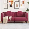 Image de vidaXL Canapé avec coussins 2 places rouge bordeaux velours