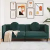Image de vidaXL Canapé avec coussins 3 places vert foncé velours