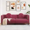 Image de vidaXL Canapé avec coussins 3 places rouge bordeaux velours