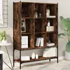 Image de vidaXL Bibliothèque chêne fumé 102x30x141,5 cm bois d'ingénierie