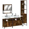 Image de vidaXL Ensemble de meubles de salle de bain 4 pcs Chêne fumé Bois