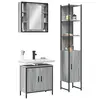 Image de vidaXL Ensemble d'armoires de salle de bain 3 pcs sonoma gris