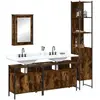 Image de vidaXL Ensemble de meubles de salle de bain 4 pcs Chêne fumé Bois