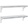 Image de vidaXL Étagères murales 2 pcs 75x23,5 cm argenté acier inoxydable