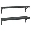 Image de vidaXL Wandschappen 2 st 75x23,5 cm roestvrijstaal zwart