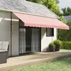 Image de vidaXL Tissu de remplacement pour auvent rayures rouges et blanches