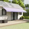 Image de vidaXL Tissu de remplacement de cantonnière d’auvent rayure bleu blanc