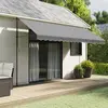 Image de vidaXL Tissu de remplacement de cantonnière d’auvent rayure anthracite