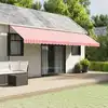 Image de vidaXL Tissu de remplacement de cantonnière d'auvent rouge blanc 6 m